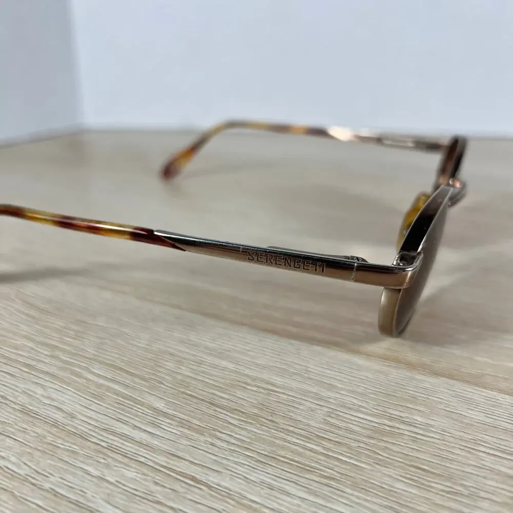 Vintage Serengeti 6412 Sunglasses Red Tinted Lenses Japan Oval Metal